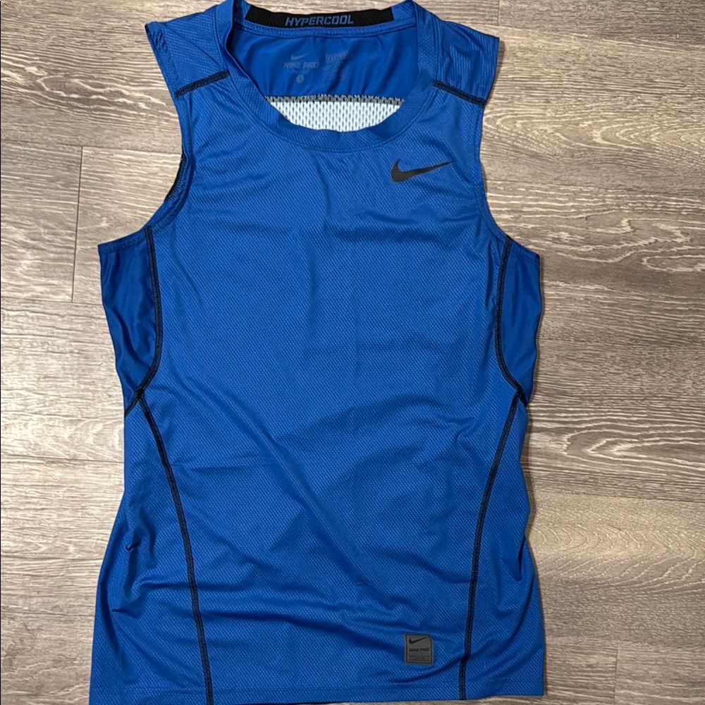 Nike Blue and Black Athletic Tank Top
